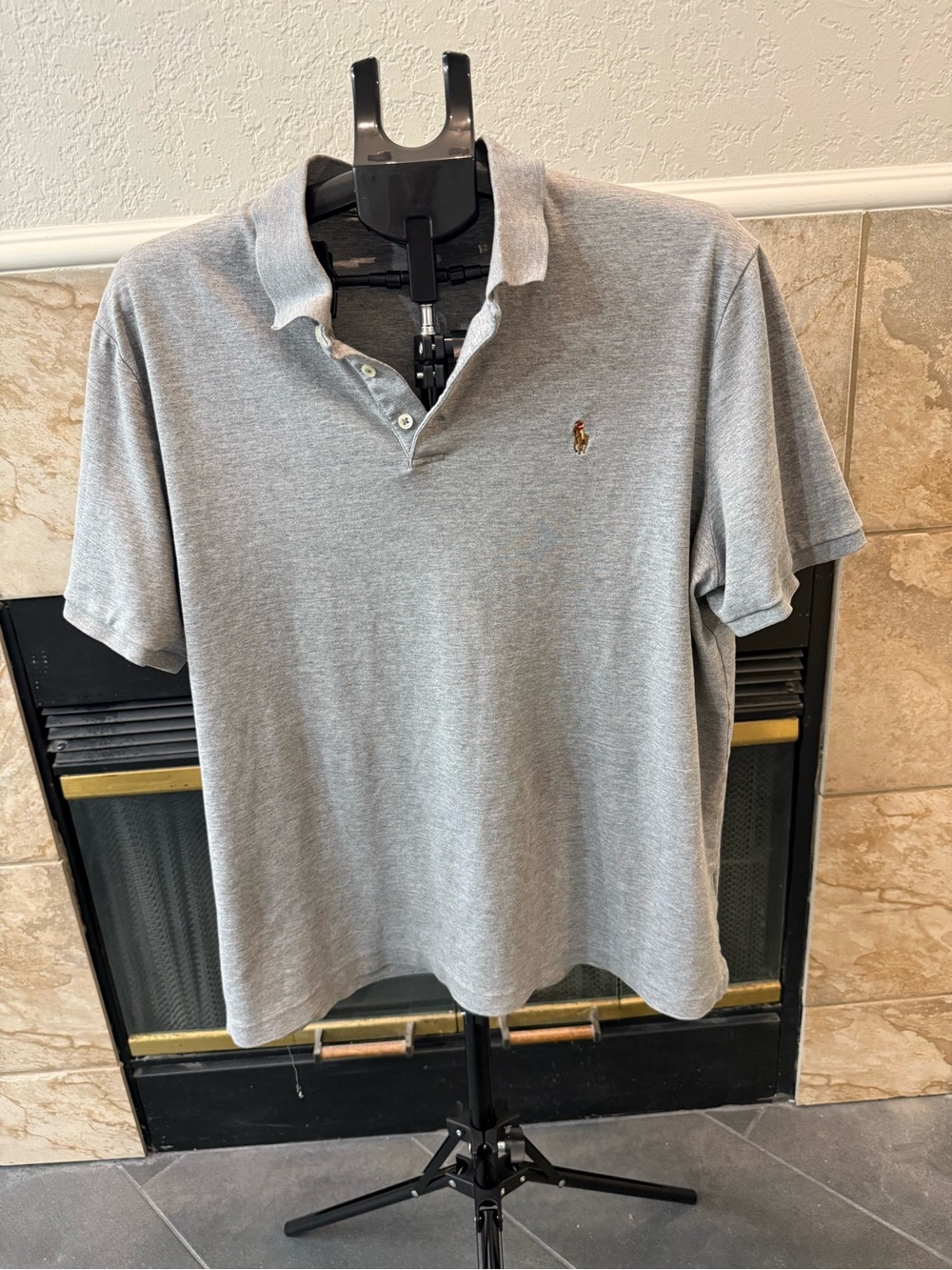Polo by Ralph Lauren Heather Gray Short-Sleeve Polo with Embroidered Pony